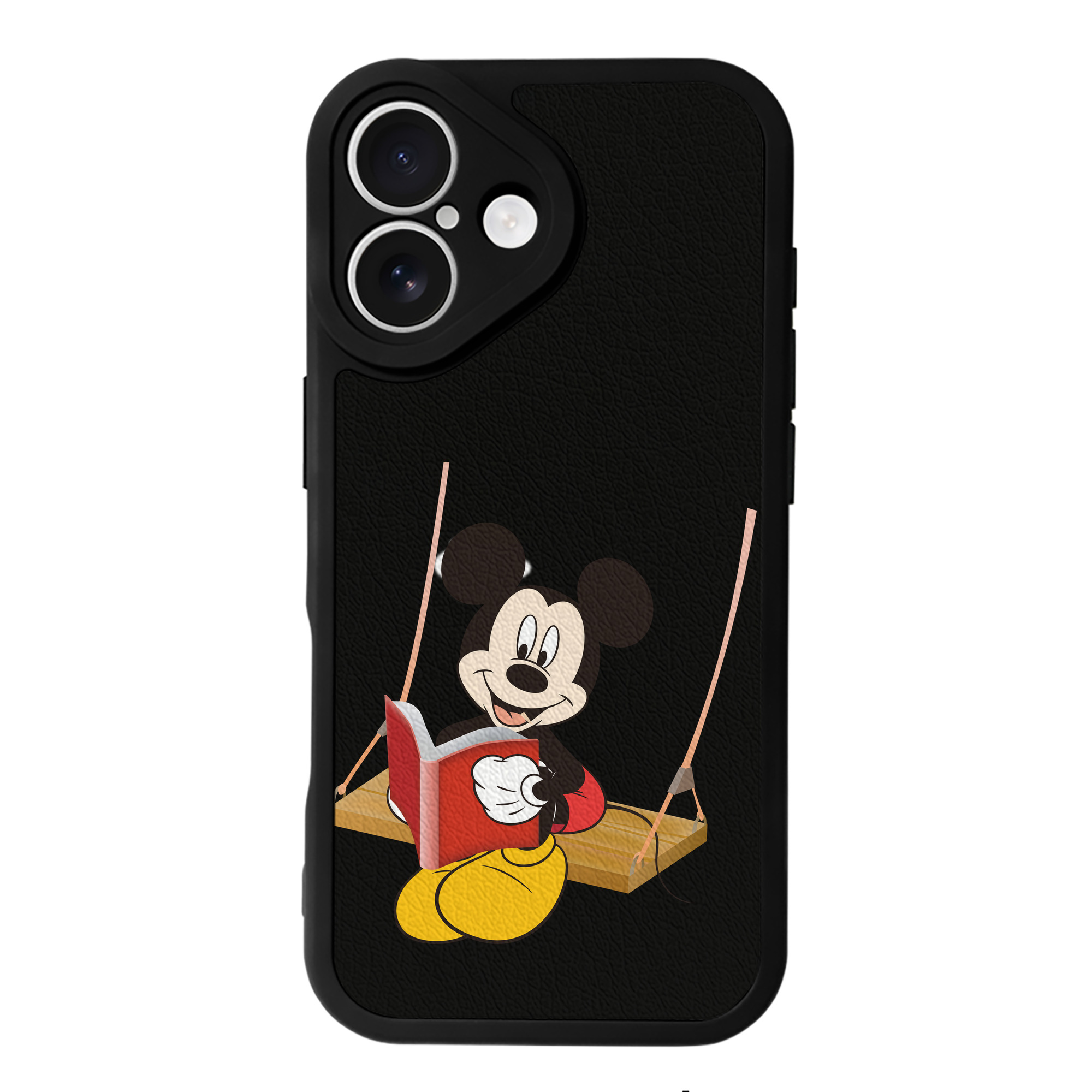 （画像用） ミッキーマウス Mickey Mouse 【iPhone 16シリーズ対応】シリコンスマホケース（レザー調） 材質：シリコン